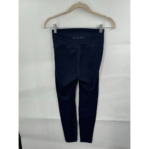 All Fenix Legging Women Small Navy Blue Spotted Animal Print 7/8 Ankle Athletic - Picture 2 of 7
